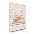 thumbnail image 1 of Stupell Industries Pink Designer Bag on Fashion Bookstack over Pattern Designed by Amanda Greenwood, 1 of 6