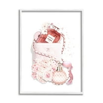 Stupell Industries Pink Designer Bag with Chic Florals Paint Splatter, 16 x 20, Designed by Ros Ruseva