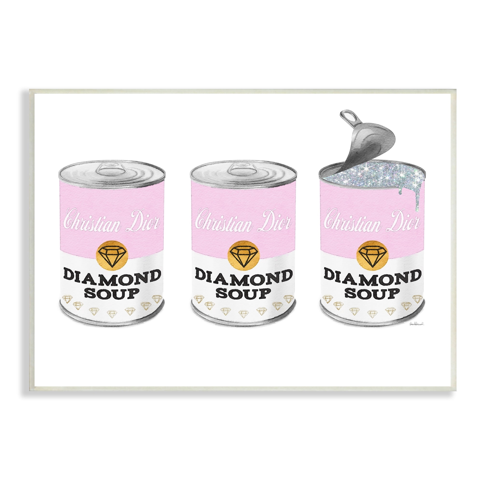Stupell Industries Pink Designer Pop Condensed Soup Glam Shimmer Pattern, 19 x 13, Design by Amanda Greenwood