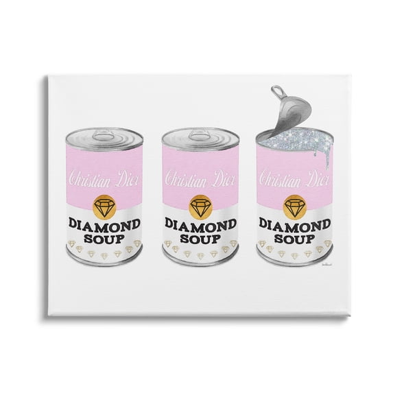 Stupell Industries Pink Designer Pop Condensed Soup Glam Shimmer Pattern, 20 x 16, Design by Amanda Greenwood