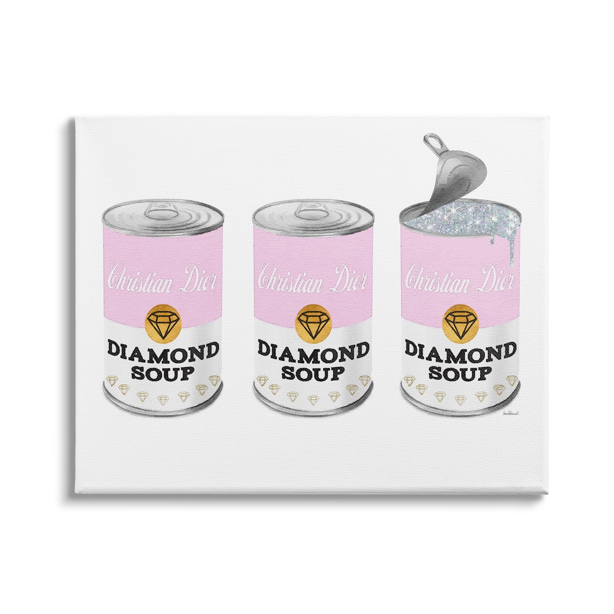 Stupell Industries Pink Designer Pop Condensed Soup Glam Shimmer Pattern, 30 x 24, Design by Amanda Greenwood