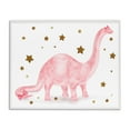 thumbnail image 1 of Stupell Industries Pink Dinosaur Gold Stars Kids Design, 16 x 20,Design by Daphne Polselli, 1 of 5