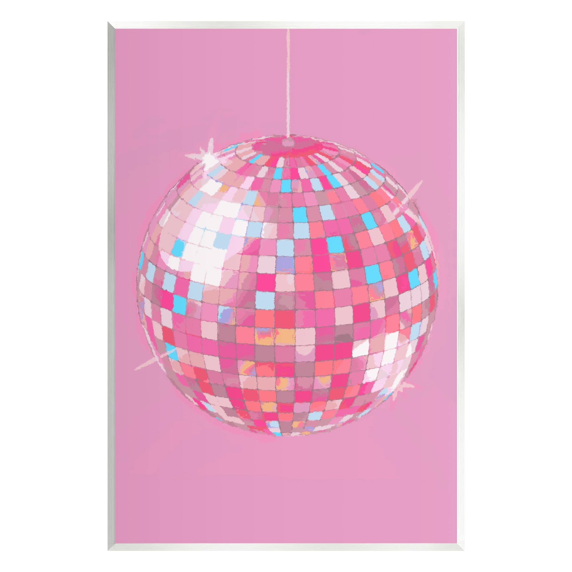 Stupell Industries Pink Disco Ball Groovy Pattern Beauty & Fashion Painting Unframed Art Print Wall Art
