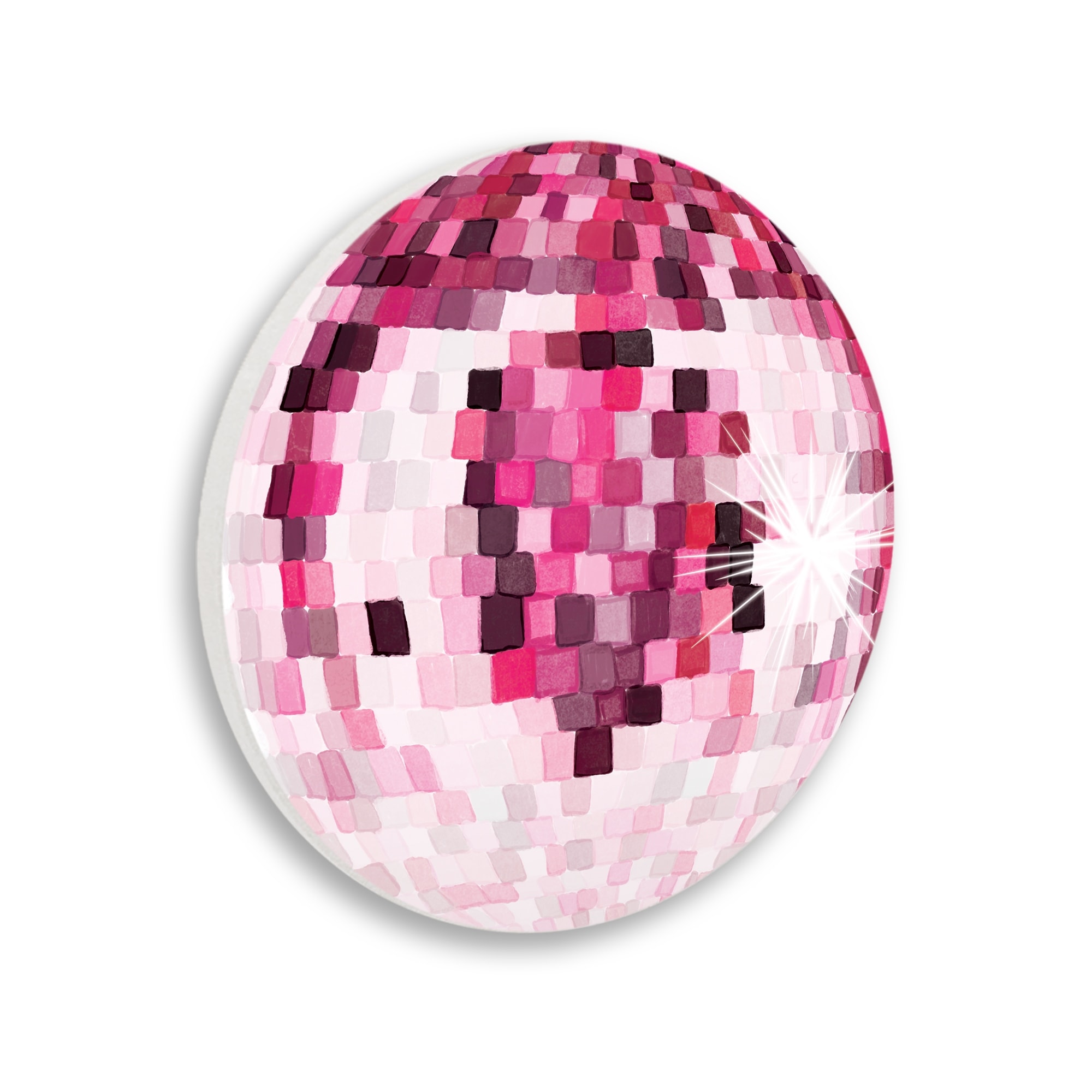 Stupell Industries Pink Disco Ball Pattern Shining Geometric Squares Graphic Art Unframed Art Print Wall Art, Design by Hey Bre! Creative Studio