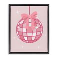 thumbnail image 1 of Stupell Industries Art Deco Pink Disco Ball with Ribbon Black Floating Frame Canvas Art, 17 x 21, by Natalie Carpentieri, 1 of 7