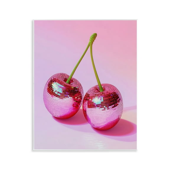 Stupell Industries Pink Disco Cherries Food & Beverage Painting Unframed Art Print Wall Art, 11 x 14