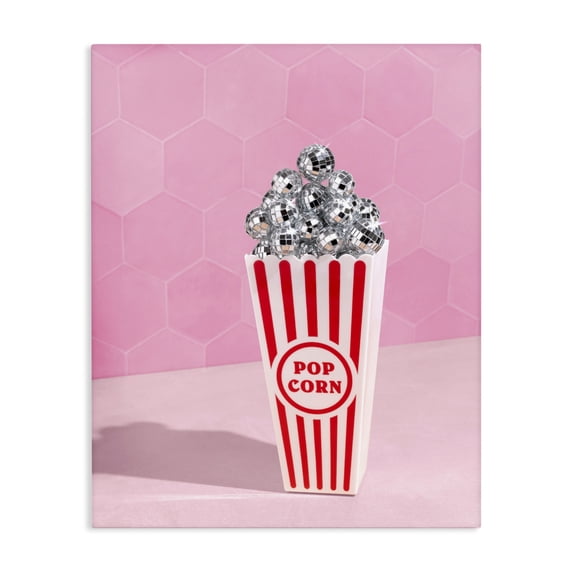 Stupell Industries Eclectic Pink Disco Popcorn Canvas Art, 16 x 20, by LISH Creative