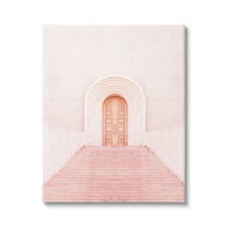 Stupell Industries Pink Door Architecture Travel & Places Photography Gallery Wrapped Canvas Art Print Wall Art, 16 x 20