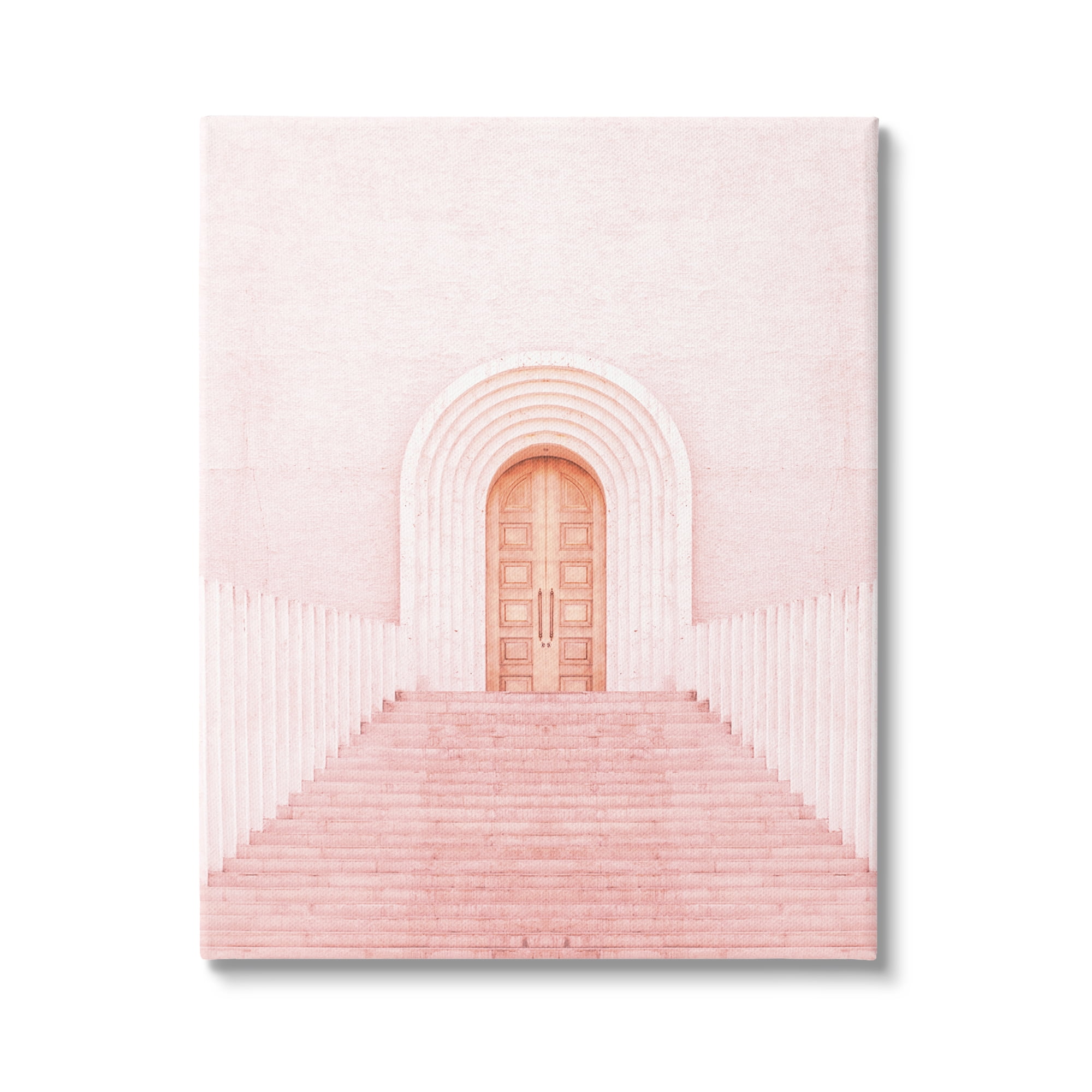 Stupell Industries Pink Door Architecture Travel & Places Photography Gallery Wrapped Canvas Art Print Wall Art, 24 x 30