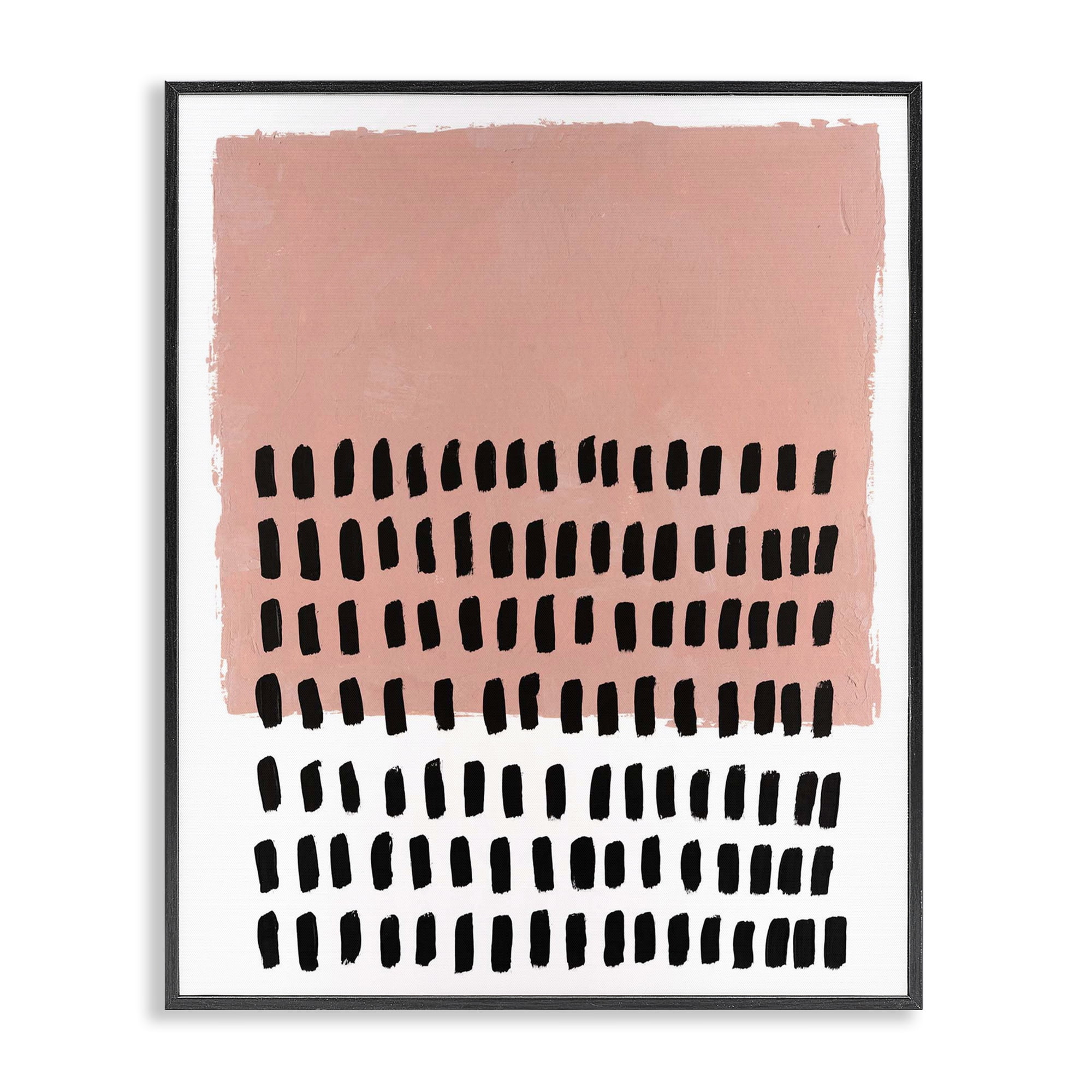 Stupell Industries Pink Dotted Pattern Abstract Painting Black Framed Art Print Wall Art, 16 x 20
