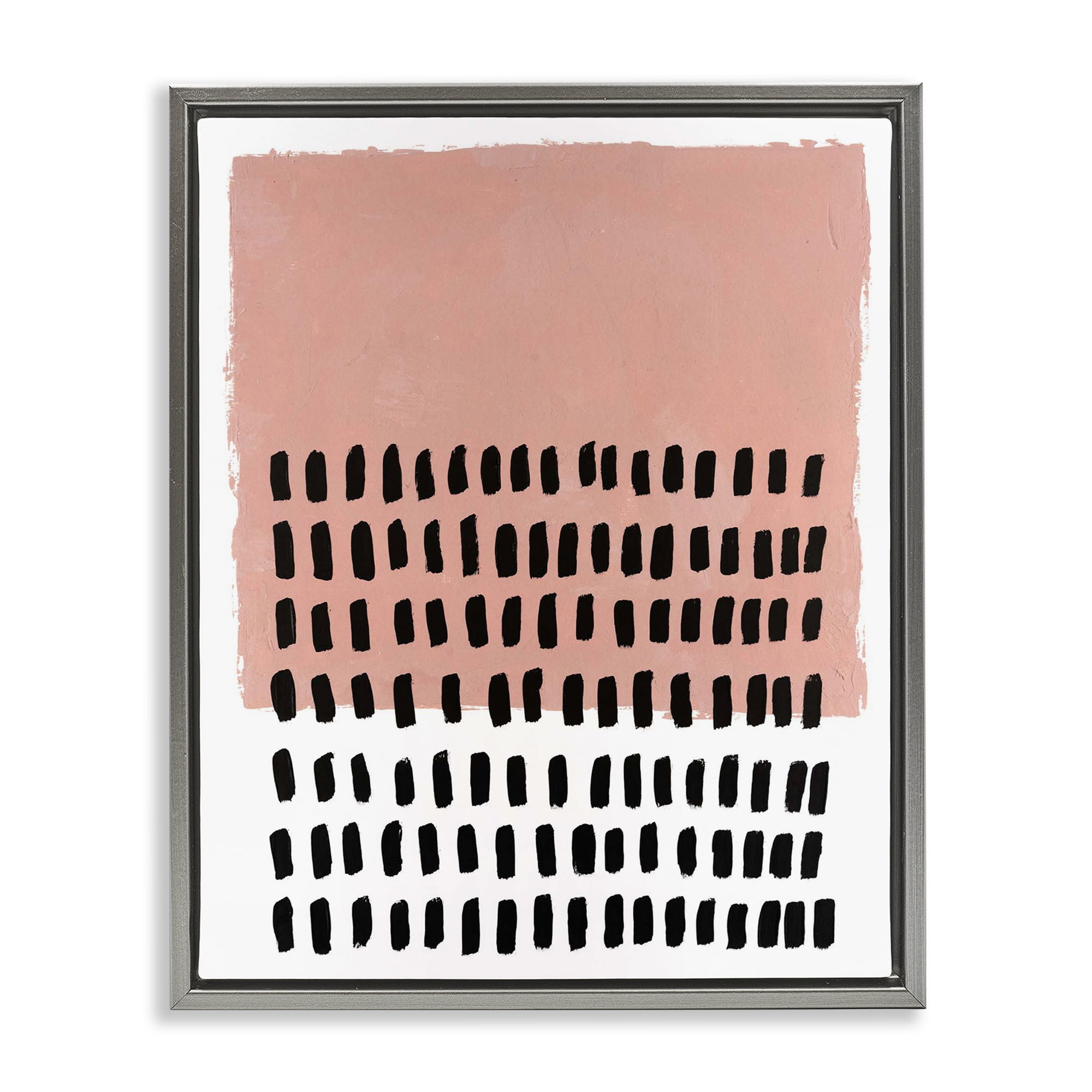 Stupell Industries Pink Dotted Pattern Abstract Painting Gray Floater Framed Canvas Art Print Wall Art, 17 x 21
