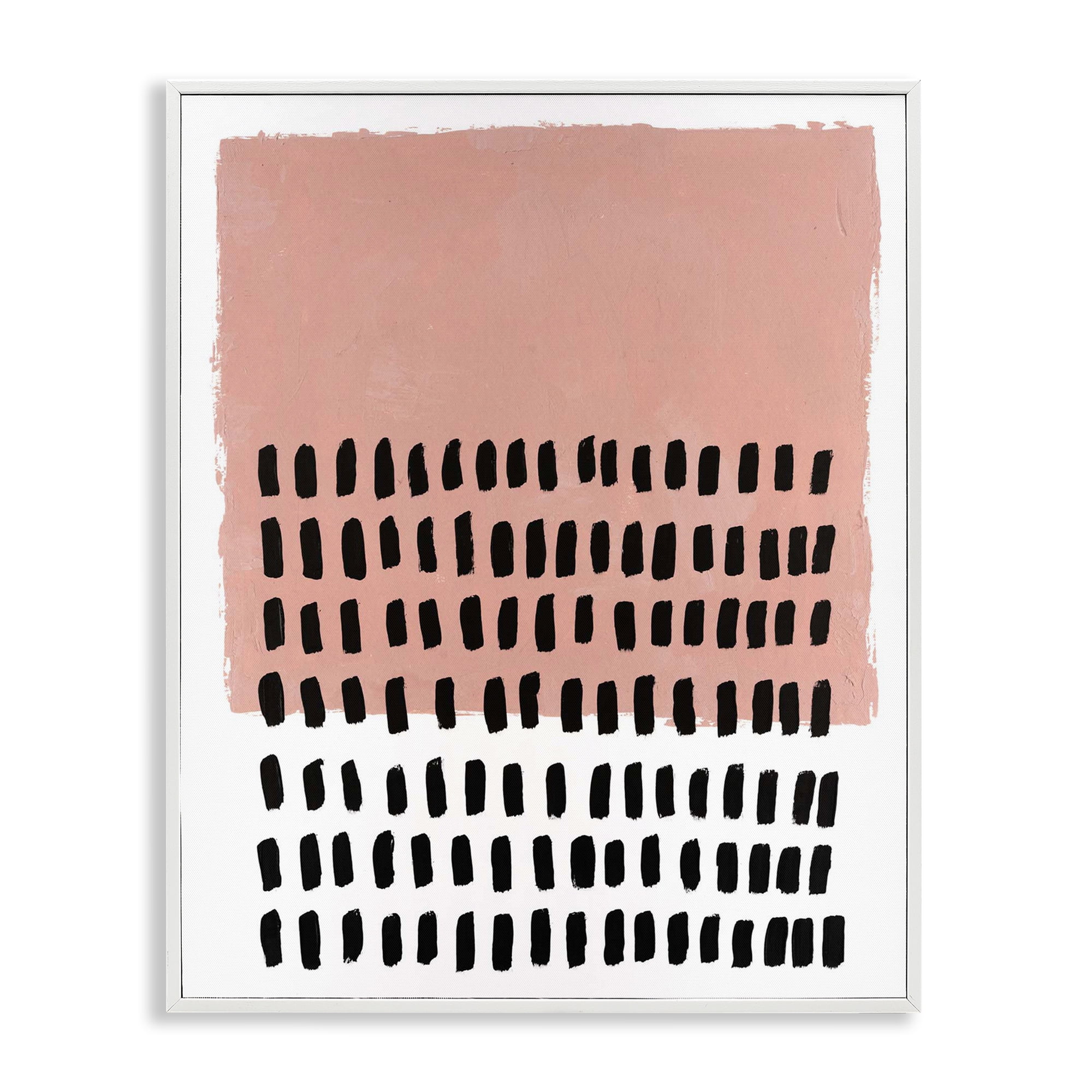 Stupell Industries Pink Dotted Pattern Abstract Painting White Framed Art Print Wall Art, 16 x 20