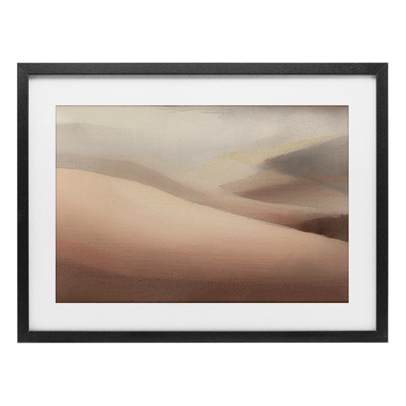 Stupell Industries Pink Dunes Abstraction Black Framed Print Under Glass design by Norm Stelfox, 17 x 23