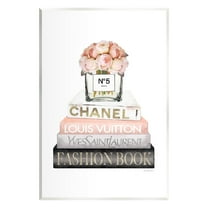 Stupell Industries Pink Fashion Book Stack Beauty & Fashion Painting Unframed Art Print Wall Art, 10 x 15