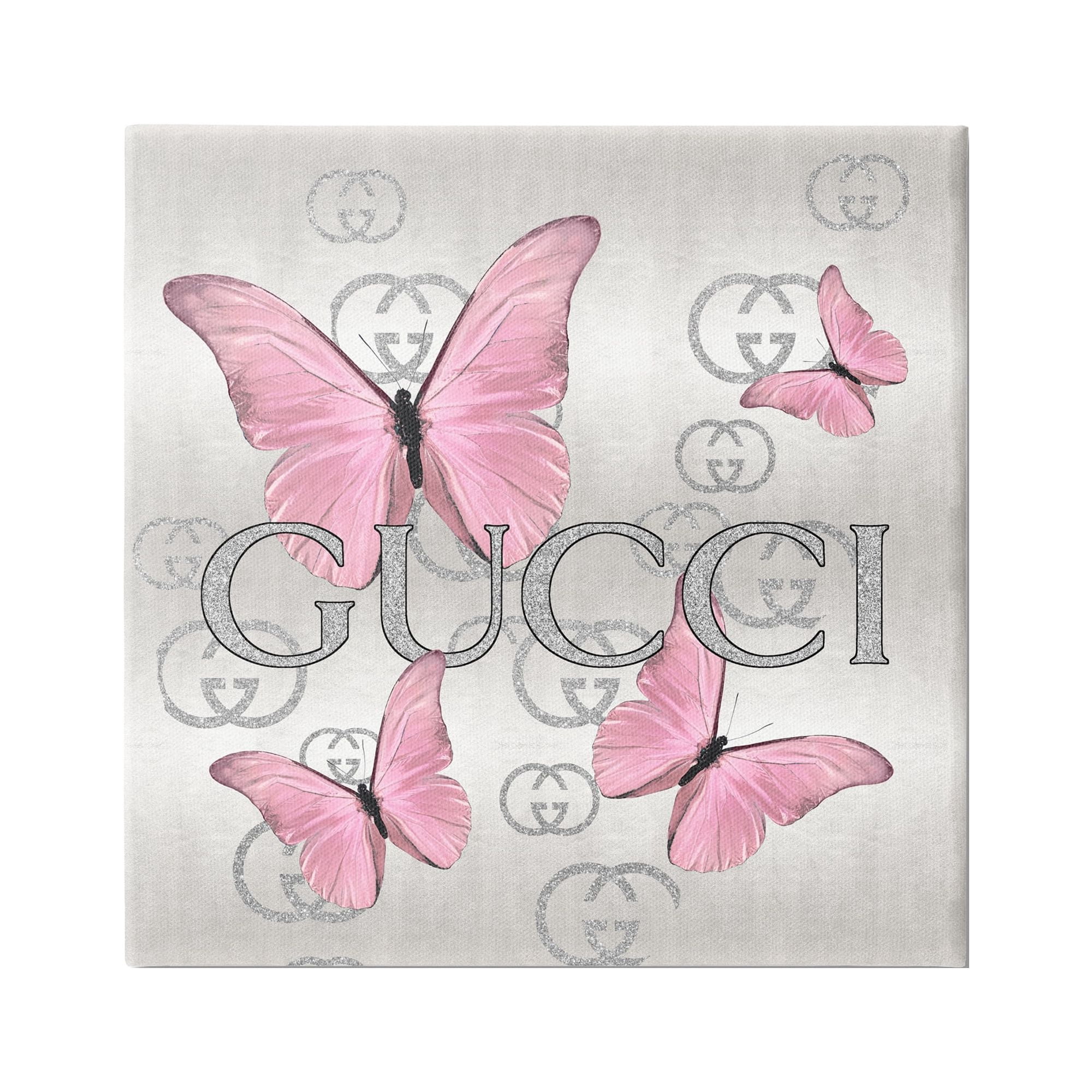Stupell Industries Pink Fashion Butterflies Animals & Insects Painting Gallery Wrapped Canvas Print Wall Art, 24 x 24
