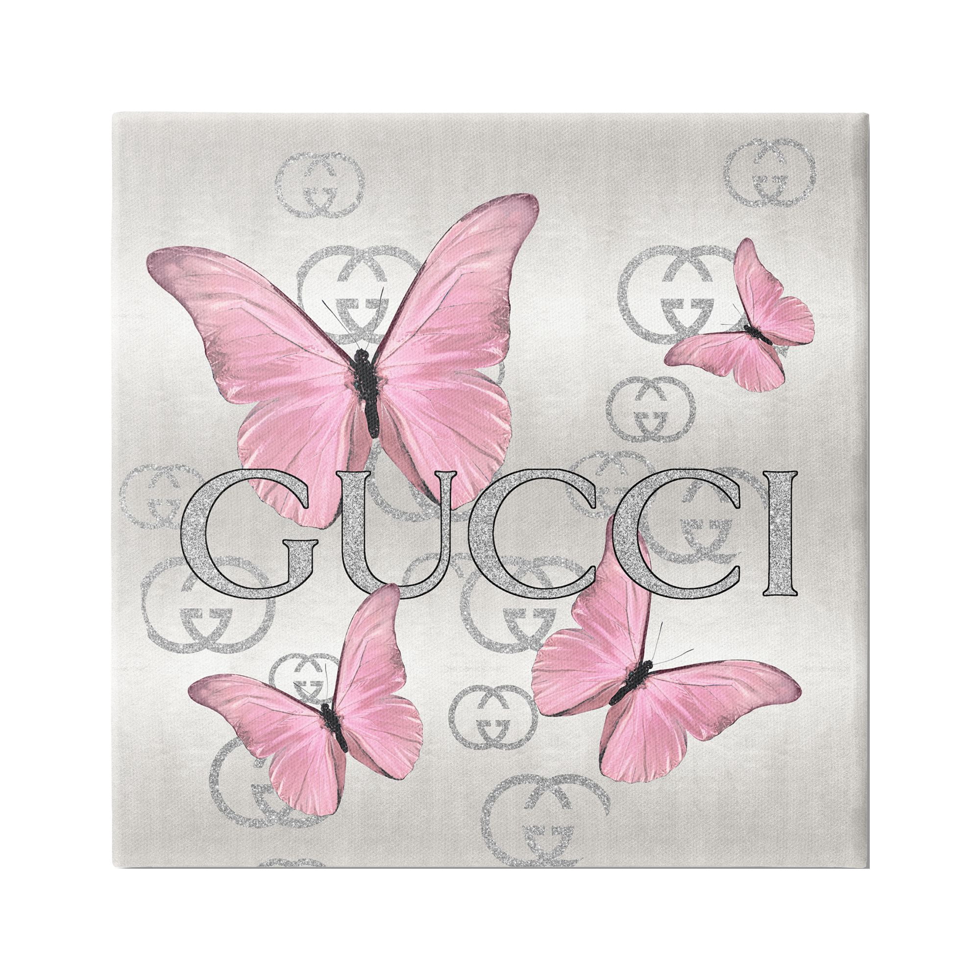 Stupell Industries Pink Fashion Butterflies Animals & Insects Painting Gallery Wrapped Canvas Print Wall Art, 36 x 36