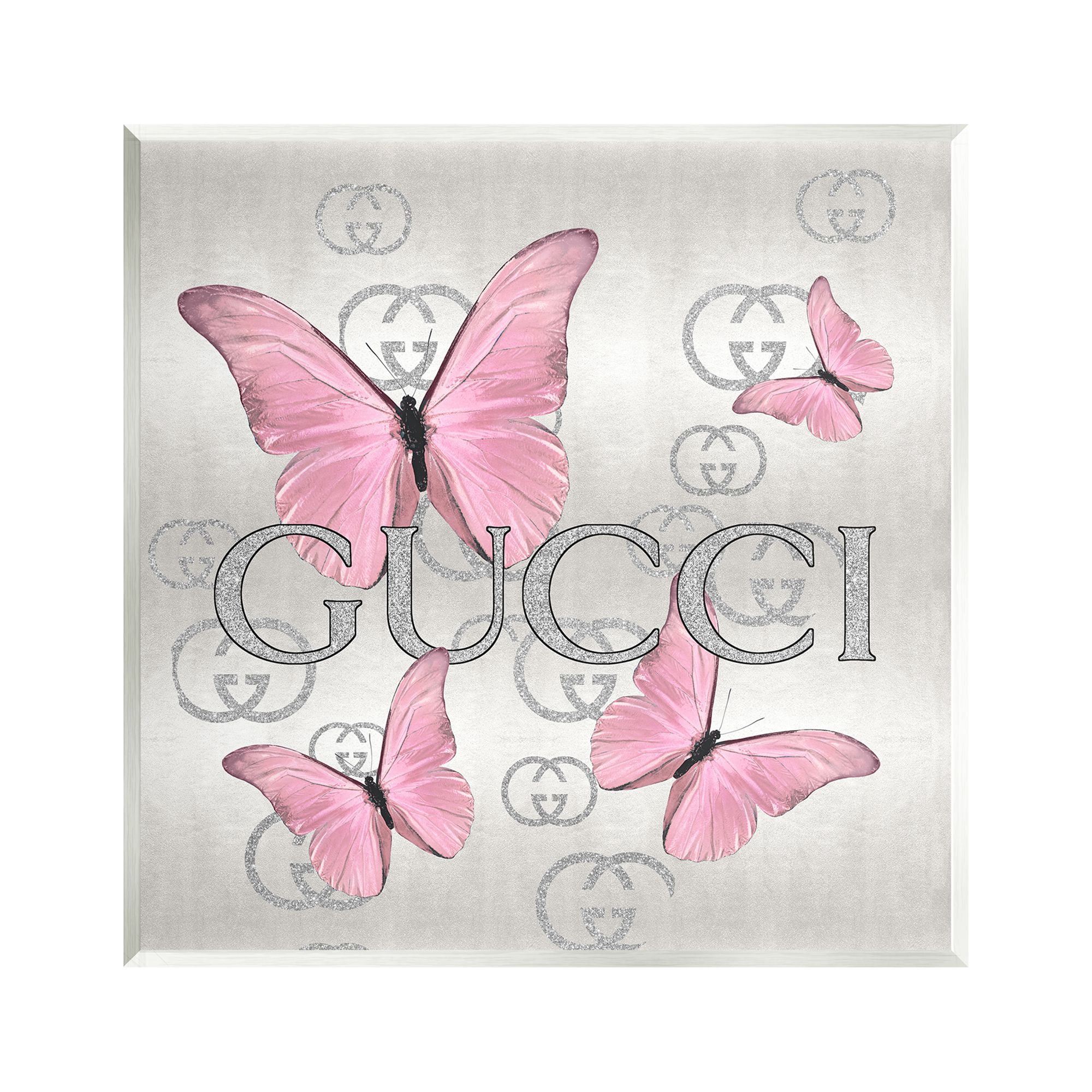 Stupell Industries Pink Fashion Butterflies Animals & Insects Painting Unframed Art Print Wall Art, 12 x 12