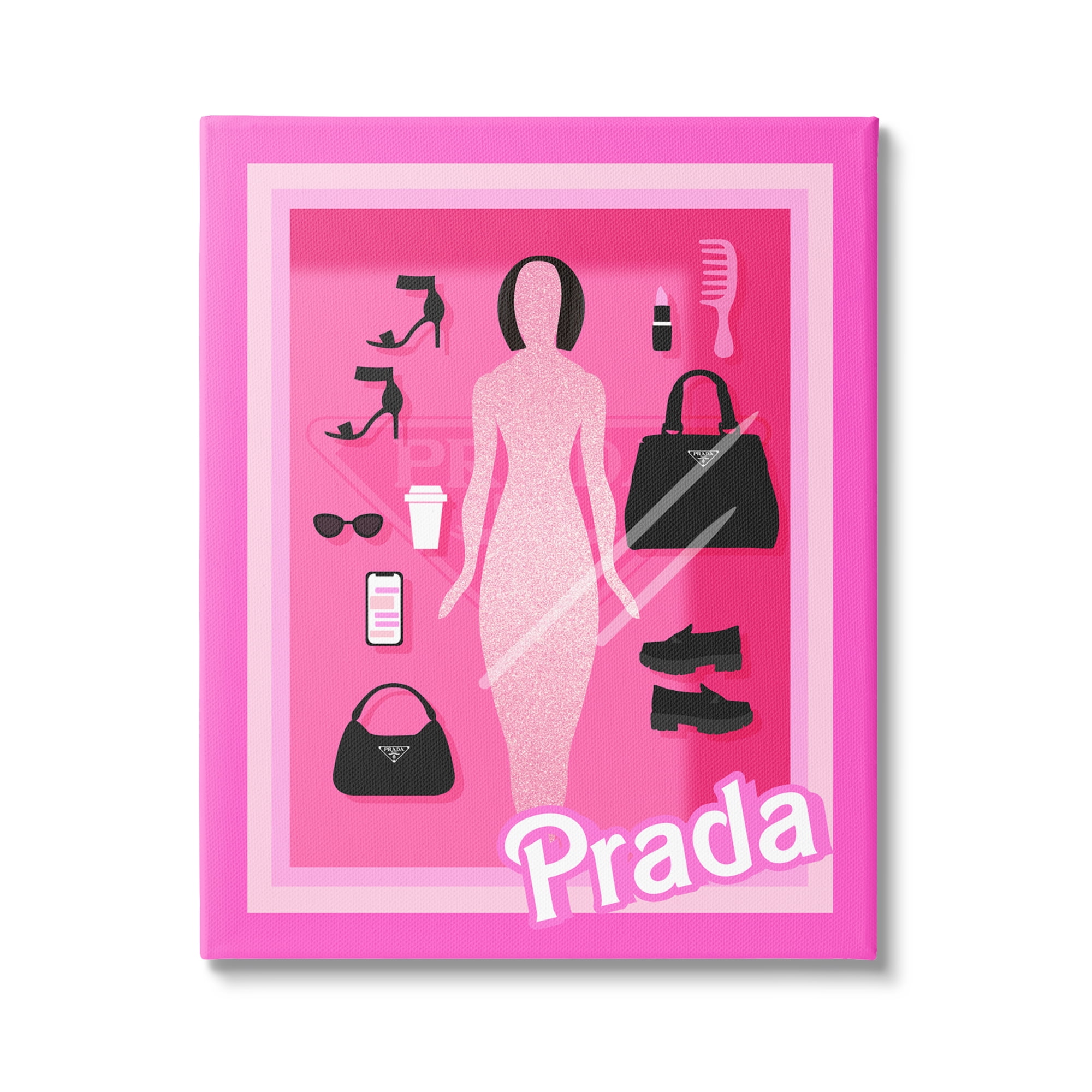 Stupell Industries Pink Fashion Doll Beauty & Fashion Painting Gallery Wrapped Canvas Print Wall Art, 24 x 30