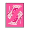 thumbnail image 1 of Stupell Industries Pink Fashion Heels Beauty & Fashion Painting Gray Framed Art Print Wall Art, 24 x 30, 1 of 9