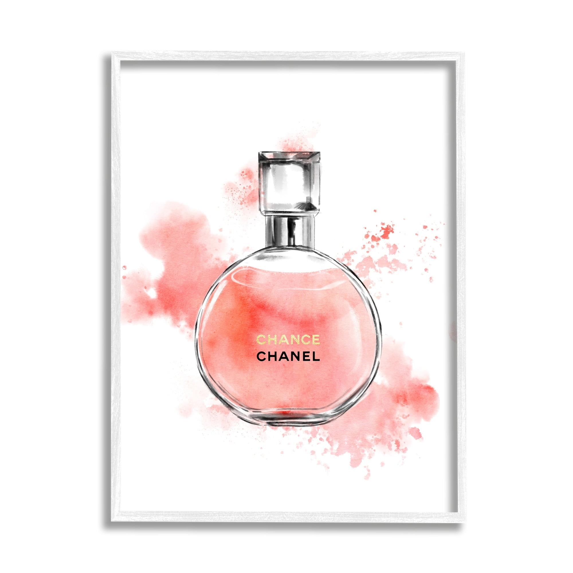 Stupell Industries Pink Fashion Watercolor Cosmetic Perfume Bottle Designer Glam, 11 x 14, Design by Ziwei Li