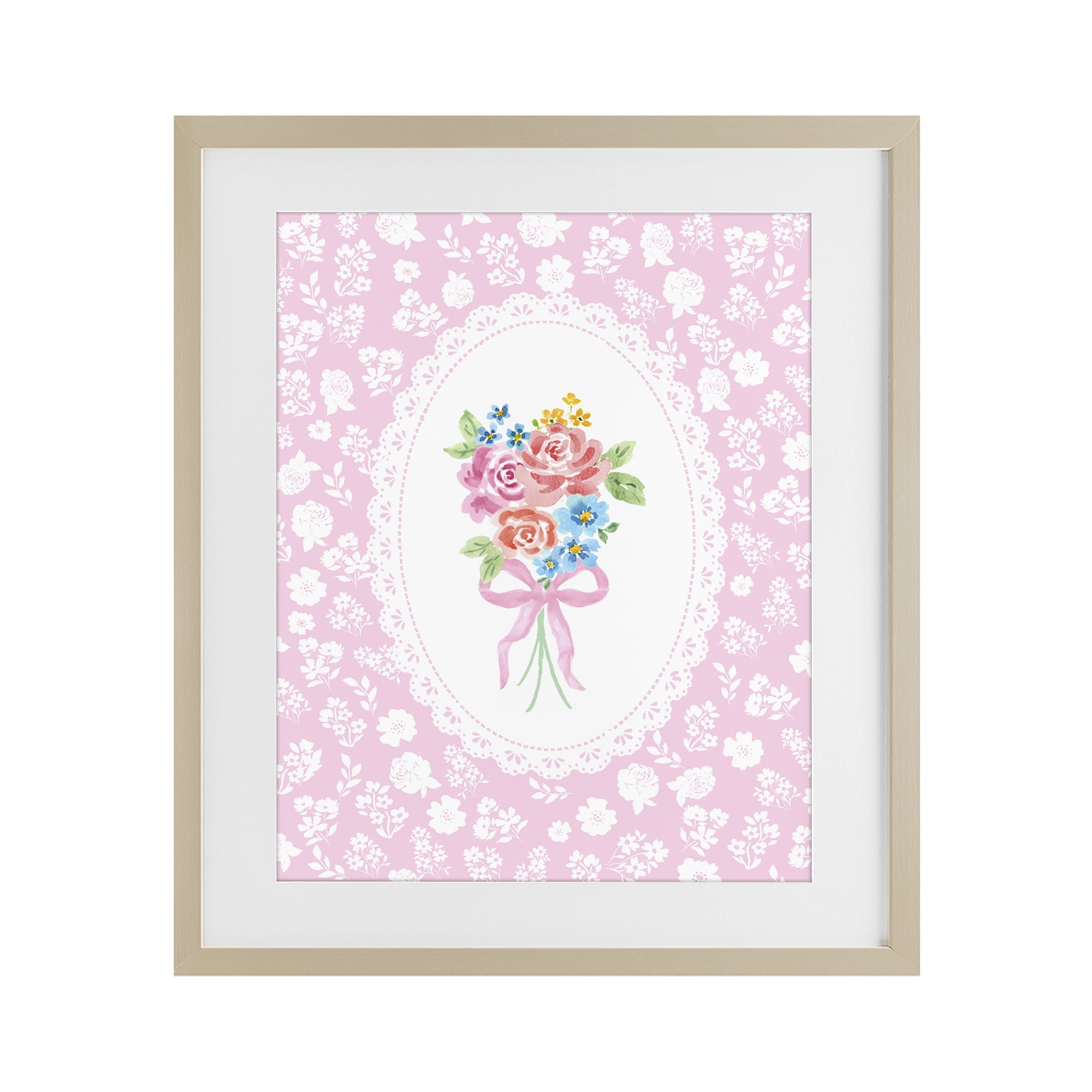 Stupell Industries Pink Feminine Bouquet Birch Framed Print Under Glass, design by Corinne Haig