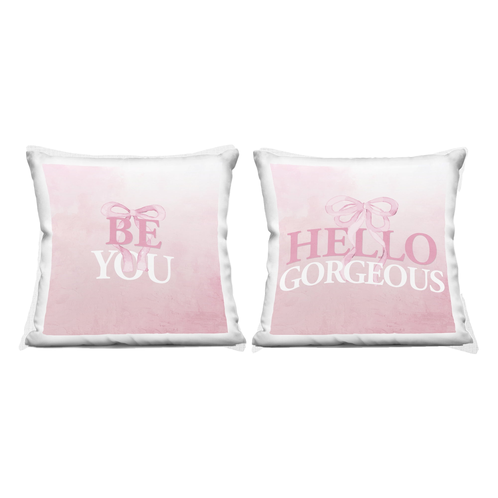 Stupell Industries Pink Feminine Empowerments 2 Piece Decorative Printed Throw Pillow Set, design by Kim Allen