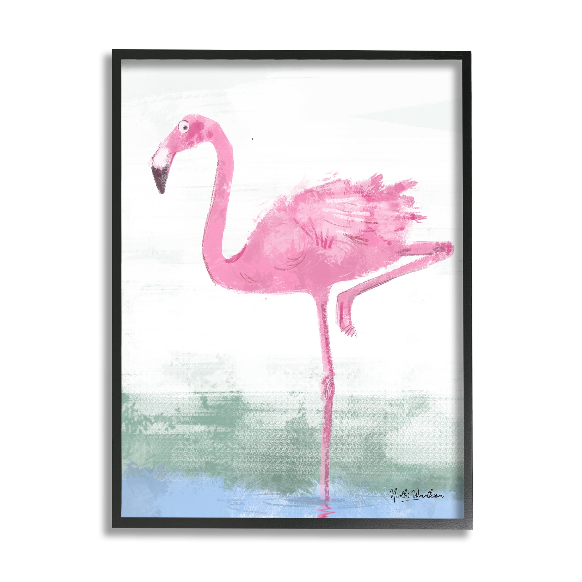 Pink Flamingo Canvas Print with Black Frame, 24" x 30"