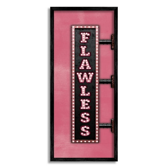 Stupell Industries Pink Flawless Retro Lights Sign Graphic Art Black Framed Art Print Wall Art, Design by JJ Design House LLC