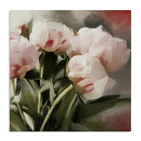 Stupell Industries Pink Floral Arrangement Botanical & Floral Painting Gallery Wrapped Canvas Art Print Wall Art, 17 x 17
