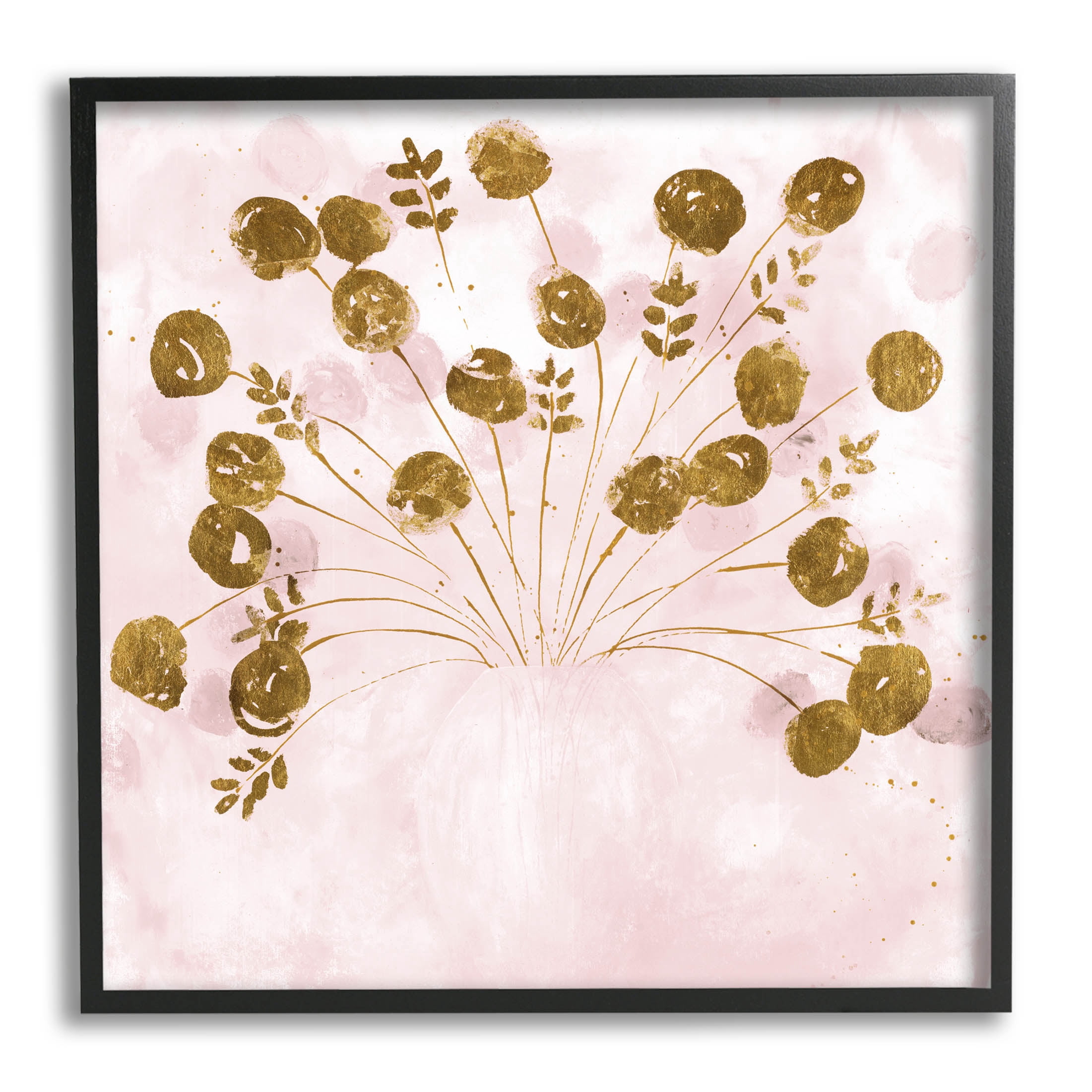 Stupell Industries Pink Floral Bouquet Arrangement Graphic Art Black Framed Art Print Wall Art, Design by Ruth Fromstein