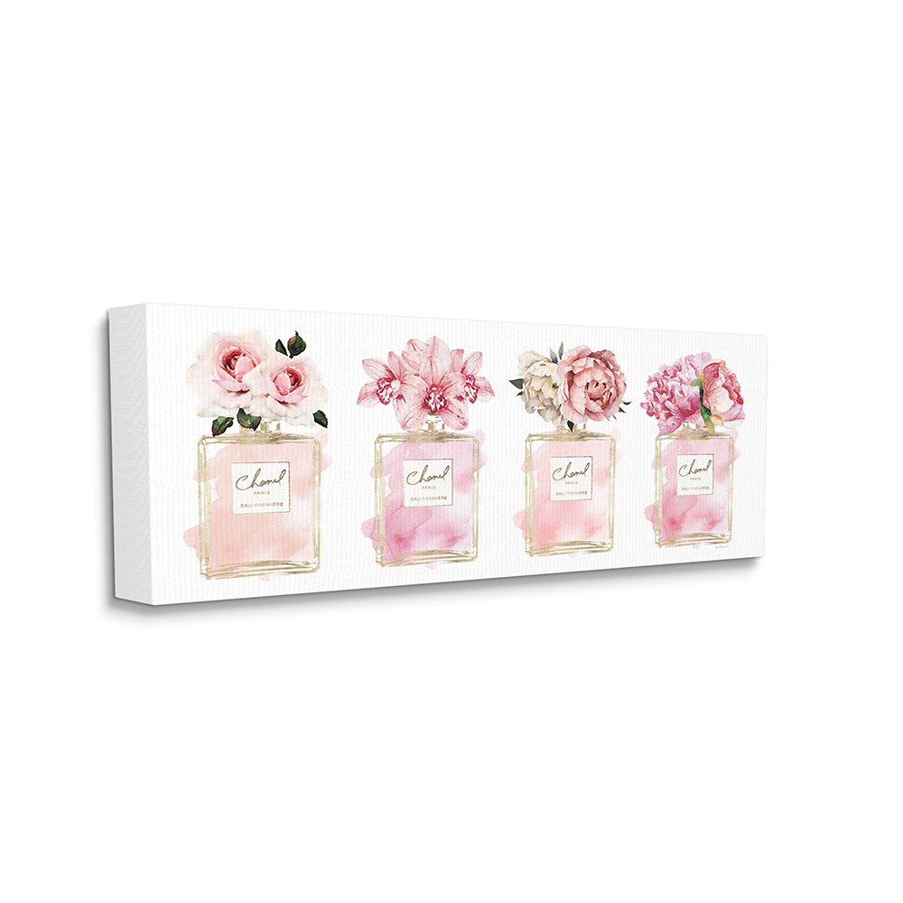 Stupell Industries Pink Floral Bouquets Glam Designer Fashion Jars Canvas Wall Art by Amanda Greenwood
