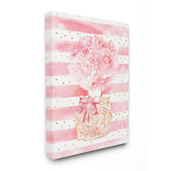 Stupell Industries Pink Floral Fashion Bouquet Polka Dot Stripes Design by Ziwei Li, 16" x 20"