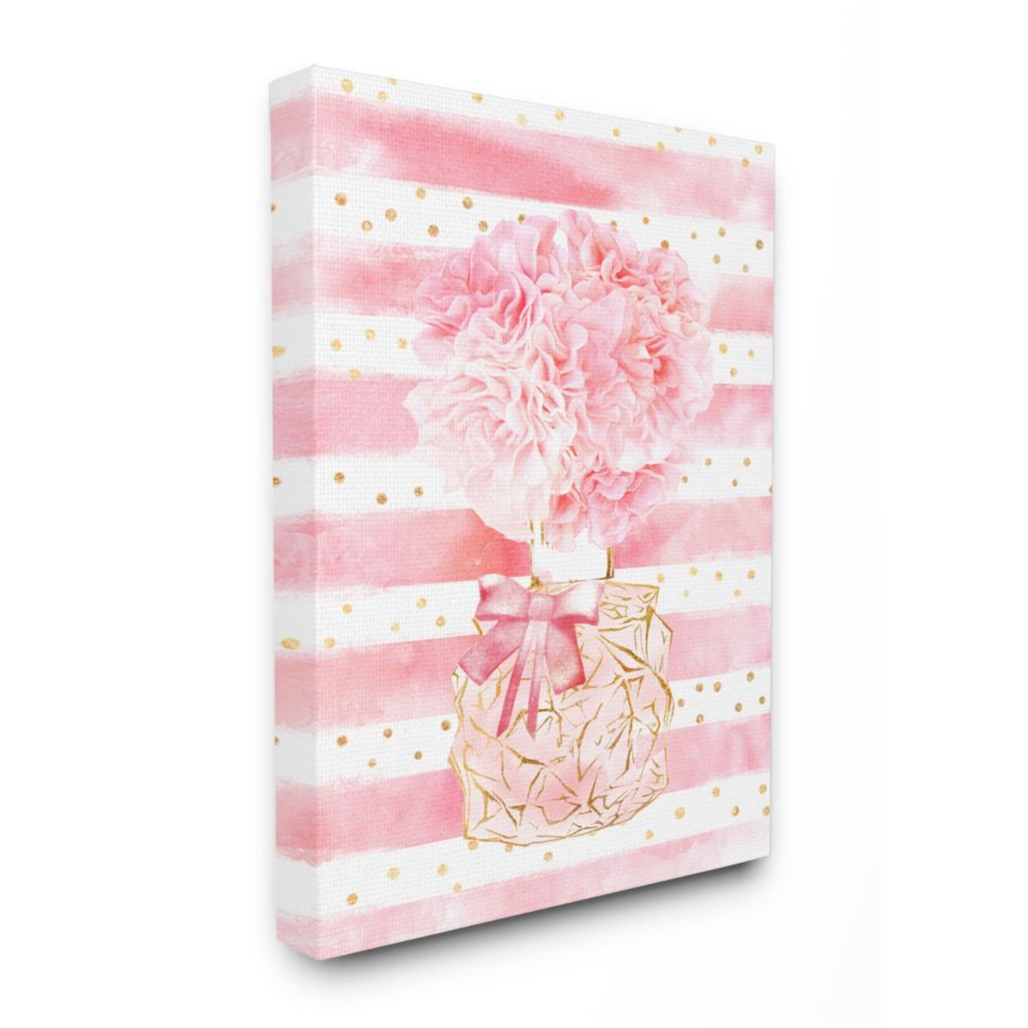 Stupell Industries Pink Floral Fashion Bouquet Polka Dot Stripes Design by Ziwei Li, 24" x 30"