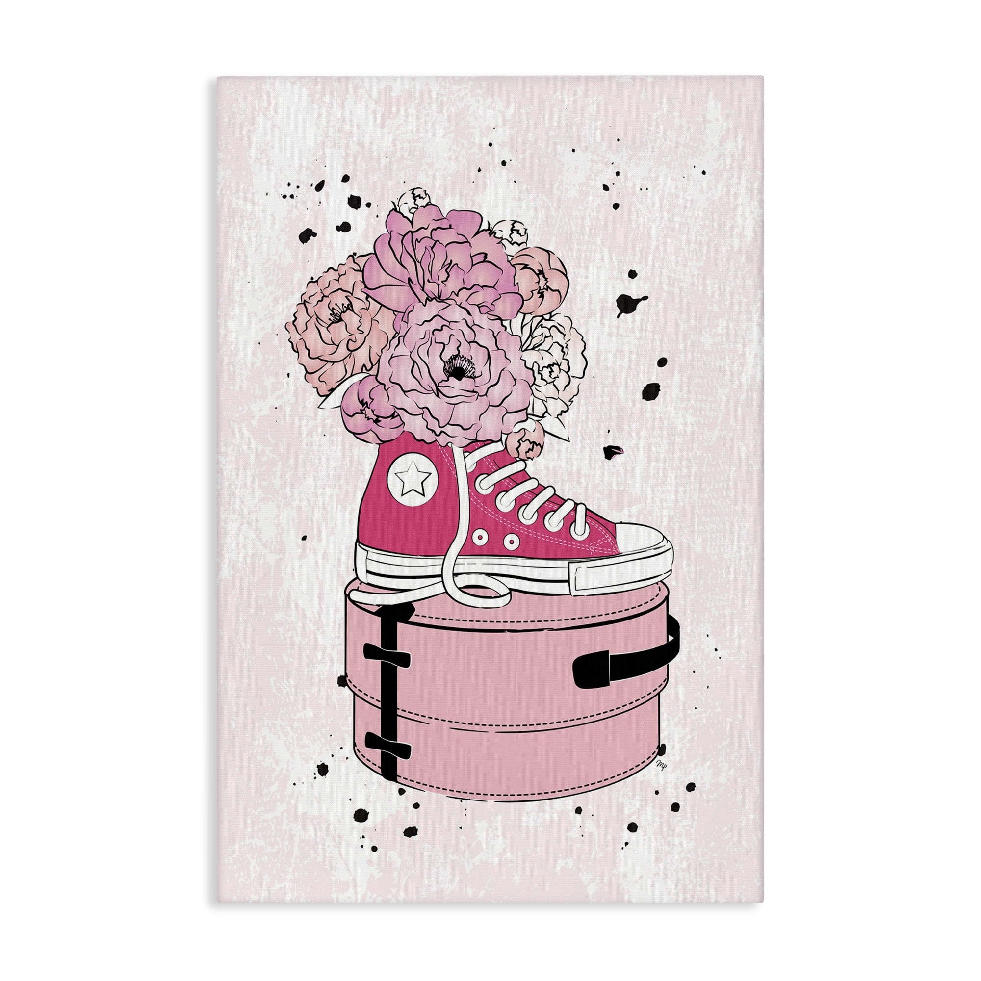 Pink Floral Sneaker Canvas Wall Art, 20 x 30