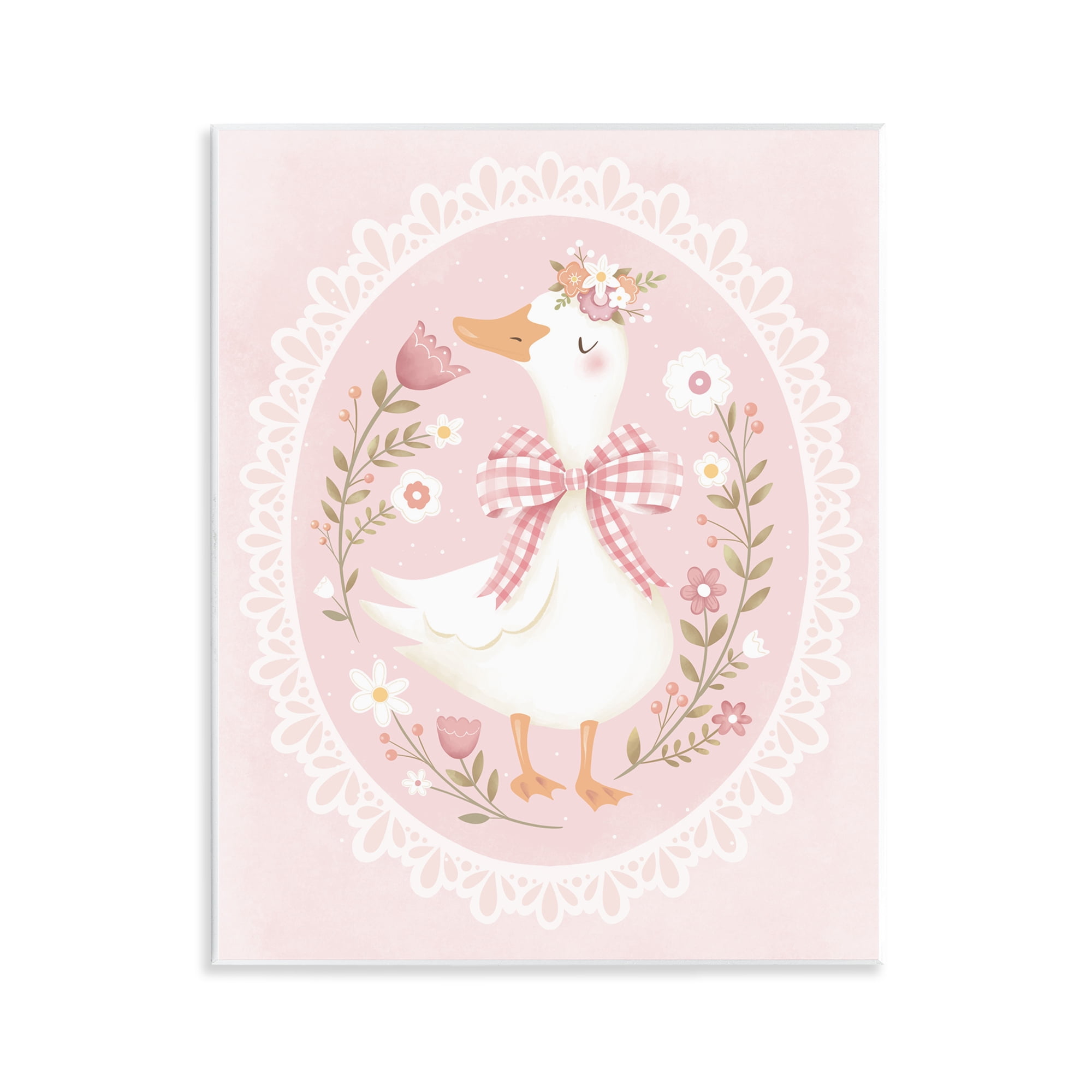 Stupell Industries Pink Floral Spring Goose Wall Plaque Art, design by Penny Aguilera