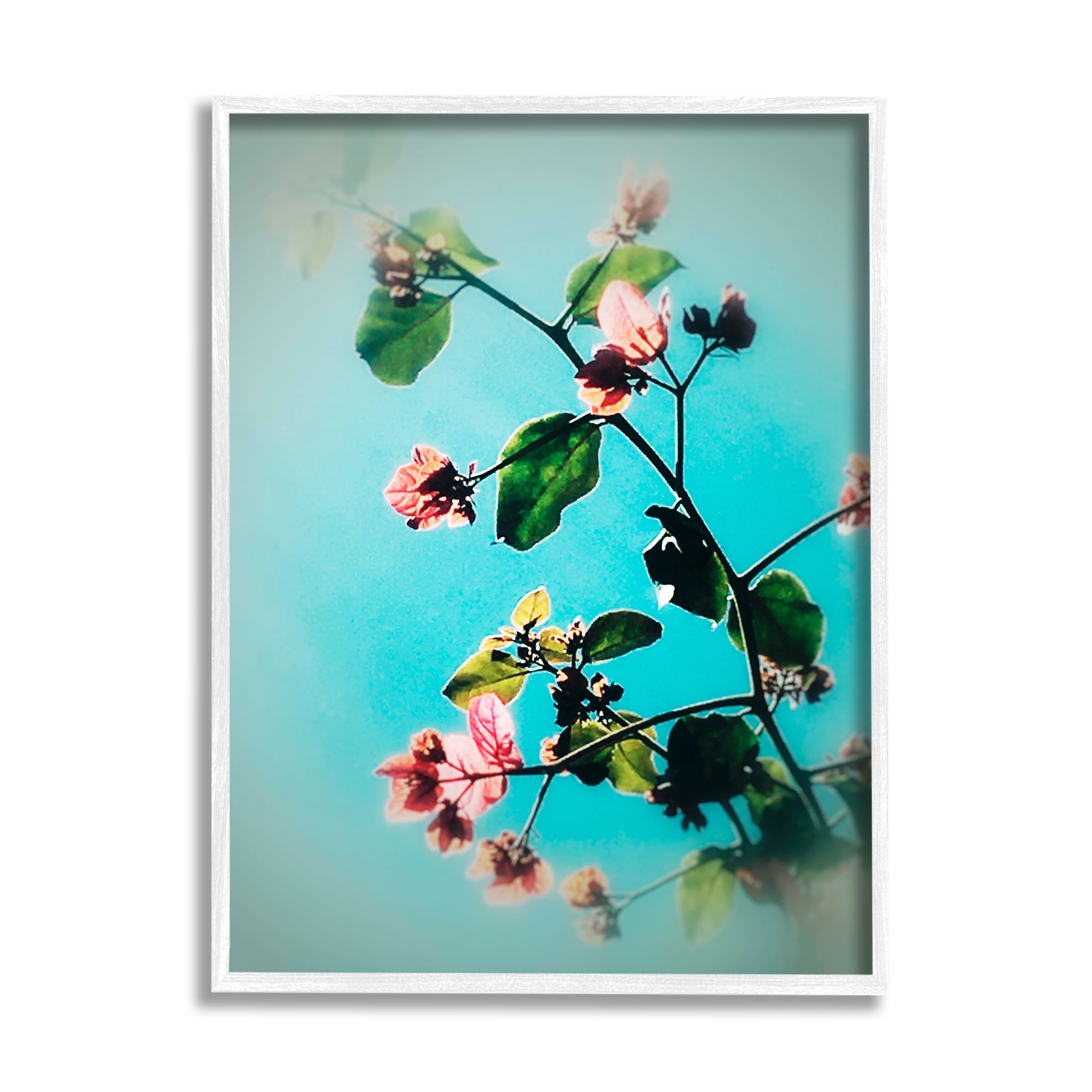 Stupell Industries Pink Florals Blossoming on Tree Branches Spring Bloom Botanical & Floral Photography White Framed Art Print Wall Art, 24 x 30