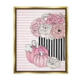 thumbnail image 1 of Stupell Industries Pink Florals & Pumpkins Botanical & Floral Painting Gold Floater Framed Canvas Art Print Wall Art, 25 x 31, 1 of 10