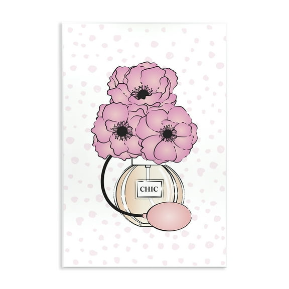 Stupell Industries Pink Florals in Perfume Botanical & Floral Painting Unframed Art Print Wall Art, 10 x 15