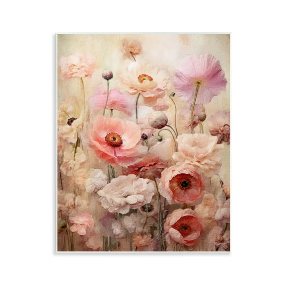 Stupell Industries Pink Flower Garden Botanical & Floral Painting Unframed Art Print Wall Art, 11 x 14