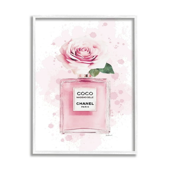 Stupell Industries Pink Flower Perfume Fashion Glam Design, 24 x 30,Design by Amanda Greenwood