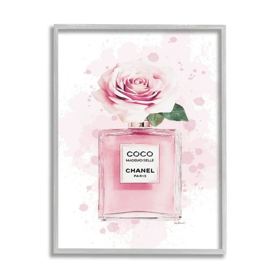 Stupell Industries Pink Flower Perfume Fashion Glam Design Framed Wall Art by Amanda Greenwood