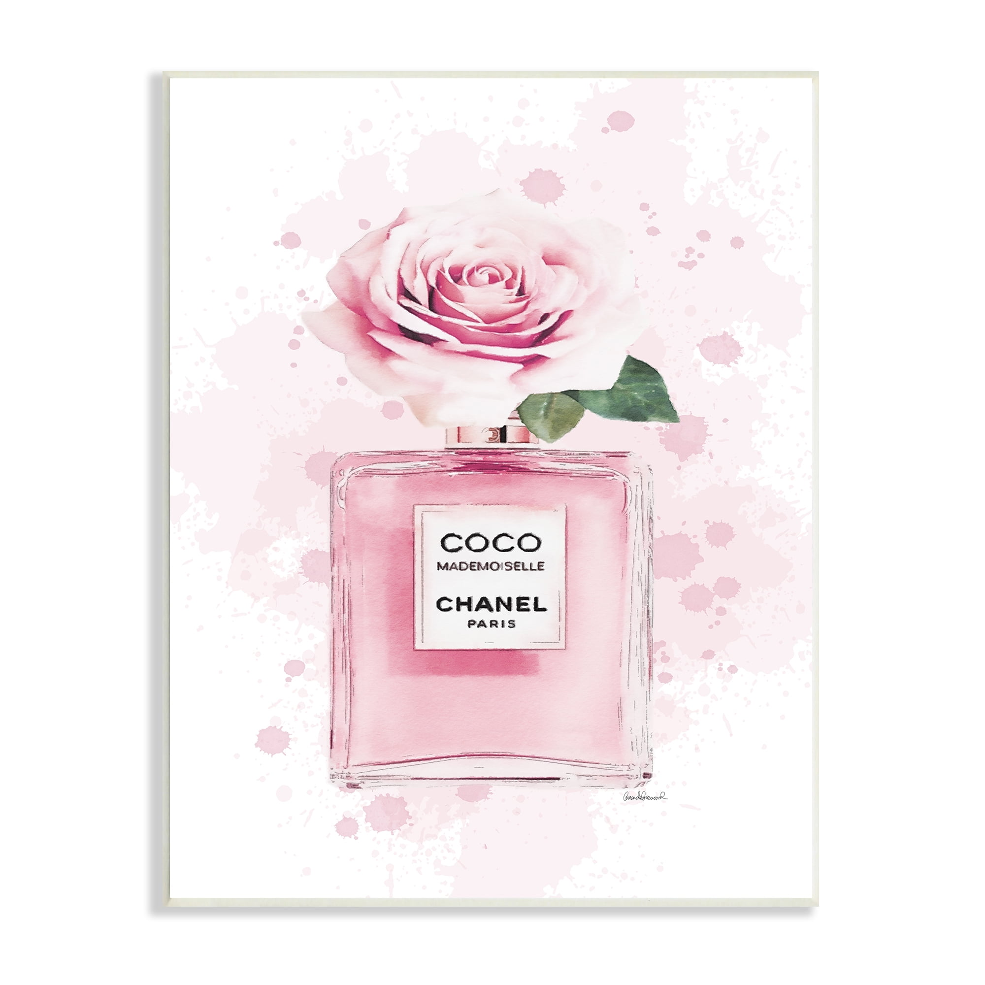 Stupell Industries Pink Flower Perfume Fashion Glam Design Wall Plaque by Amanda Greenwood