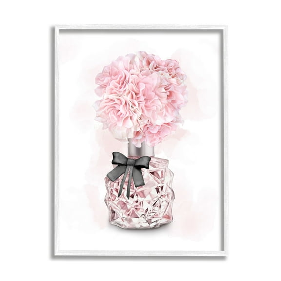 Stupell Industries Pink Flower Perfume Glam Fashion Design Graphic Art Framed Art Print Wall Art, 11x14, By Ziwei Li