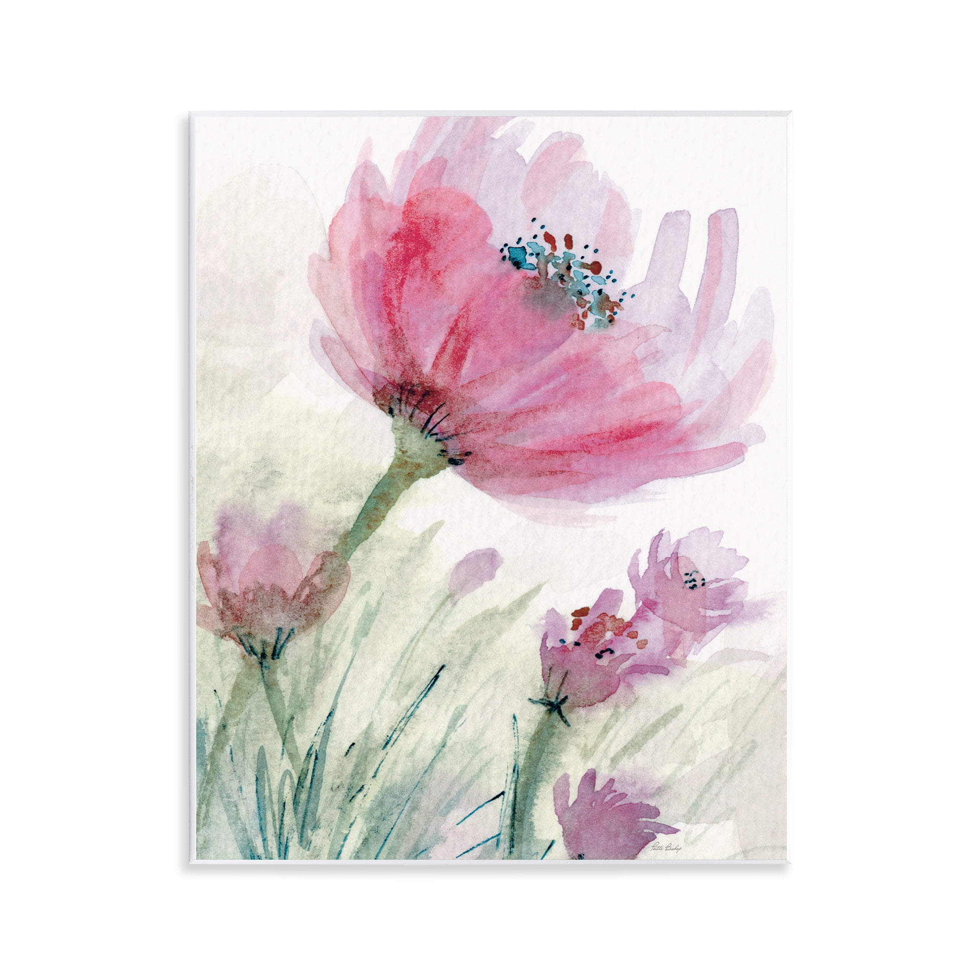 Stupell Industries Pink Flower & Speckled Stamen Wall Plaque Art, design by Patti Bishop