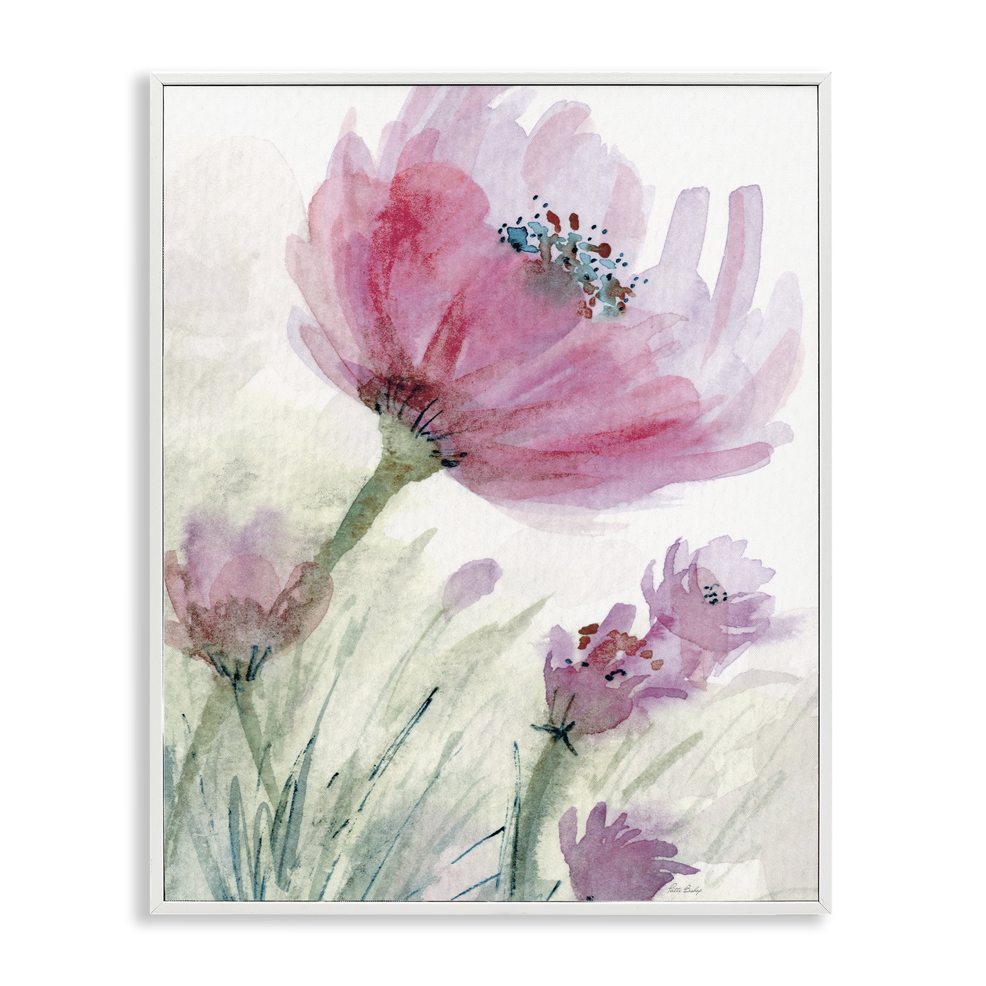 Stupell Industries Pink Flower & Speckled Stamen White Framed Giclee Art, design by Patti Bishop
