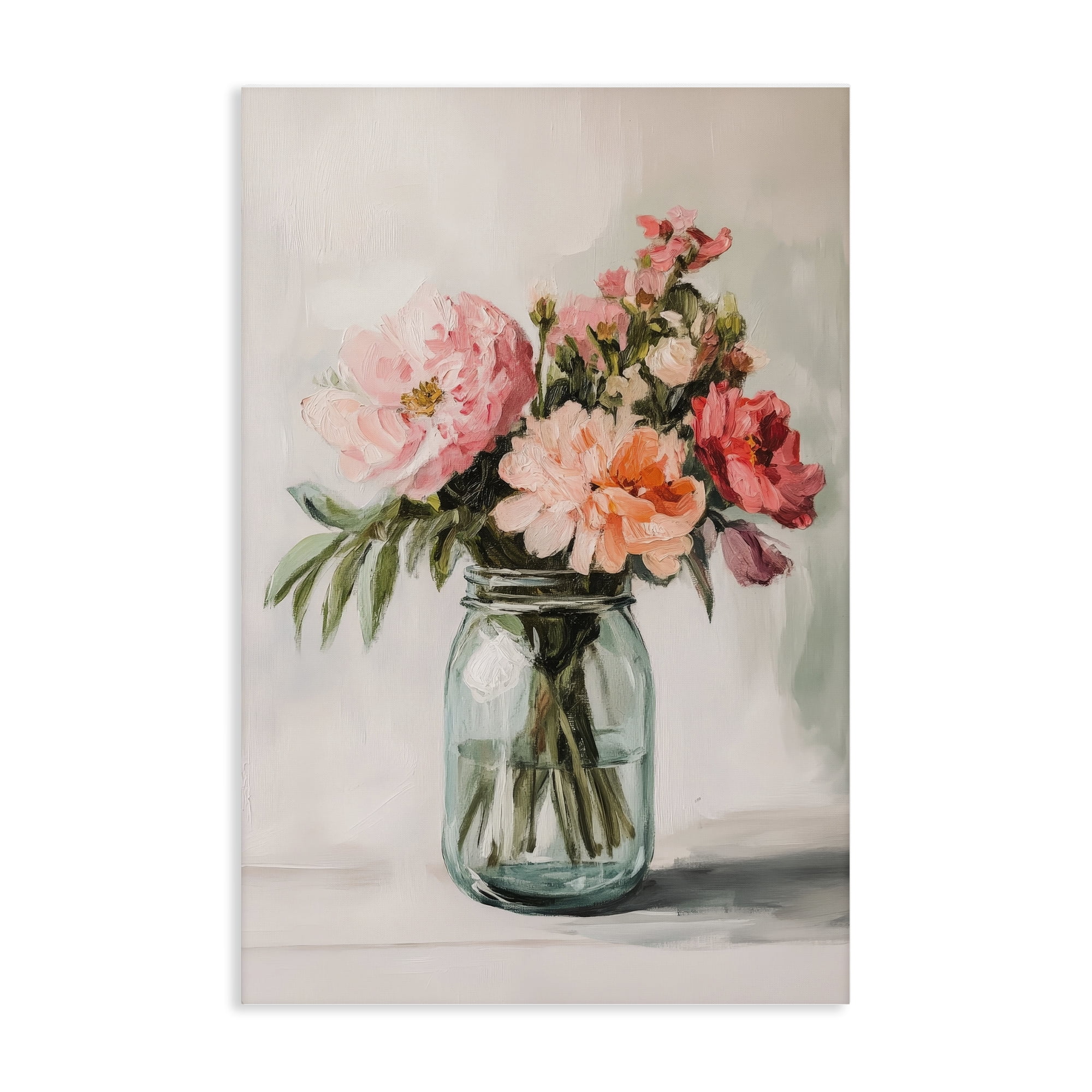 Stupell Industries Pink Flower Stems in Jar Canvas Wall Art, design by Petal Prints Design