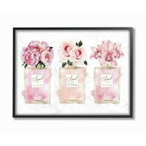Stupell Industries Pink Flowers And Perfumes Glam Fashion Watercolor Design Framed Wall Art by Amanda Greenwood