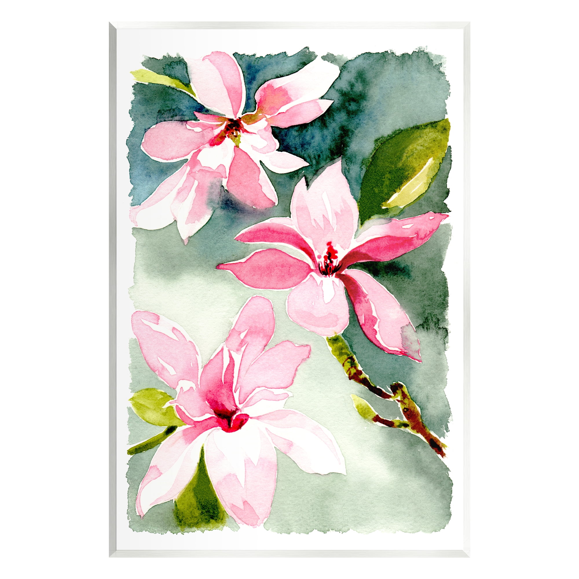 Stupell Industries Pink Flowers Watercolor Botanical & Floral Painting Unframed Art Print Wall Art, 10 x 15
