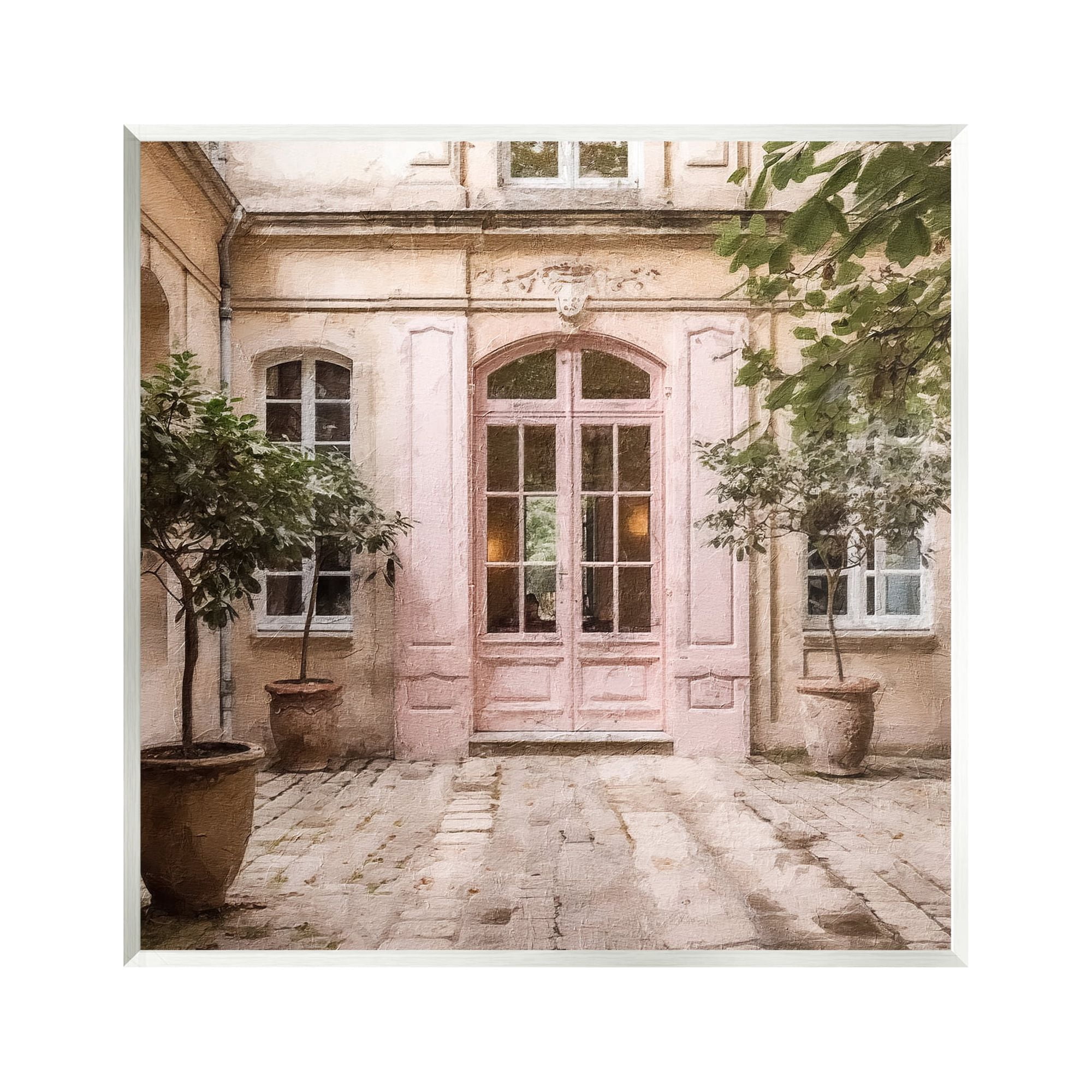 Stupell Industries Pink French Doors Travel & Places Photography Unframed Art Print Wall Art, 12 x 12