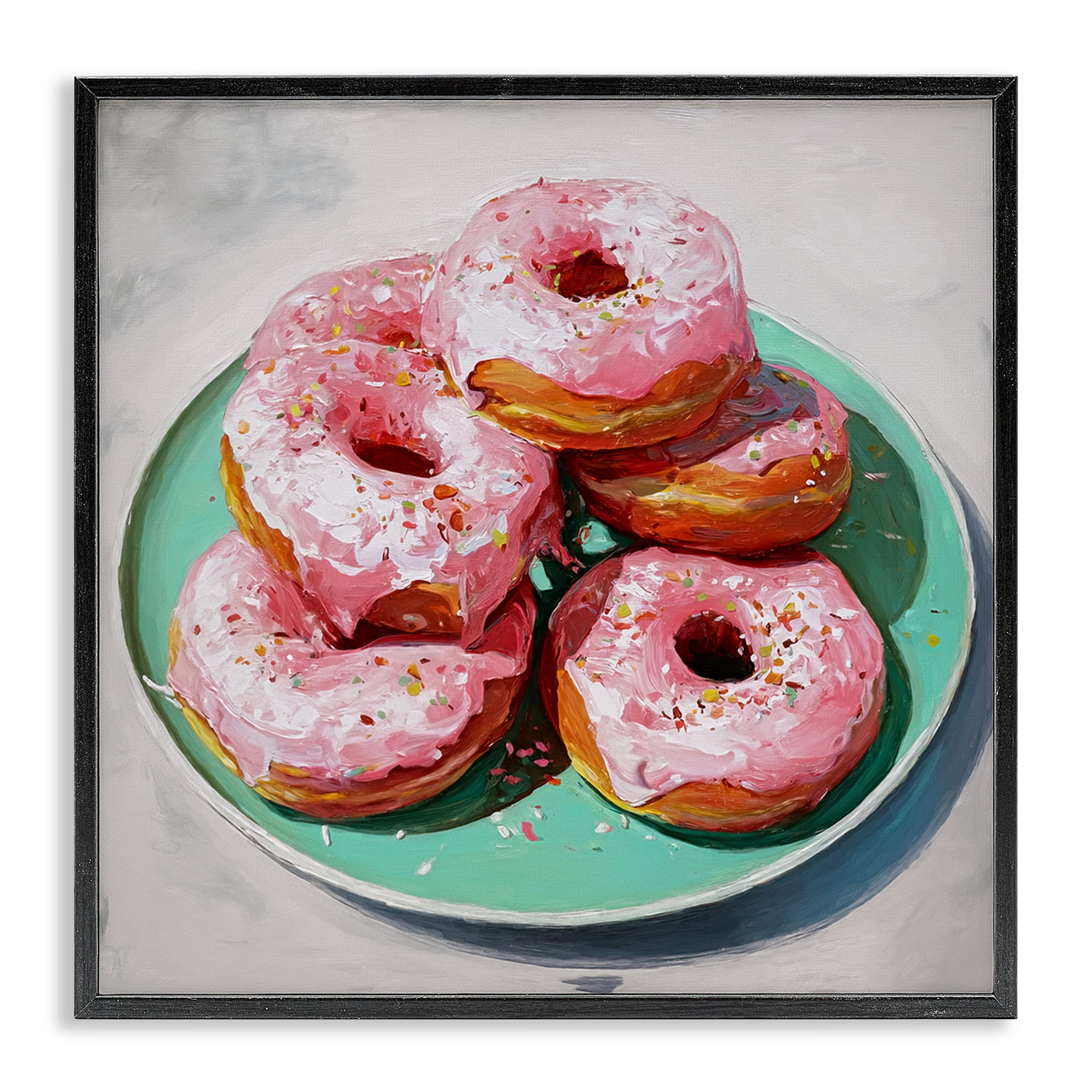 Stupell Industries Pink Frosted Donuts Black Framed Giclee Art, design by Tina LeCour